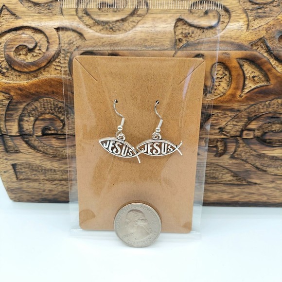 Jesus Fish Earrings - Picture 2 of 2